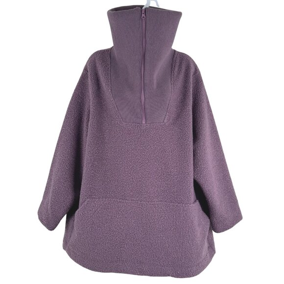 Lands' End Sherpa Pullover Womens 2X Purple 1/2 Zip Polyester Outdoor FS-1448 - Picture 3 of 12